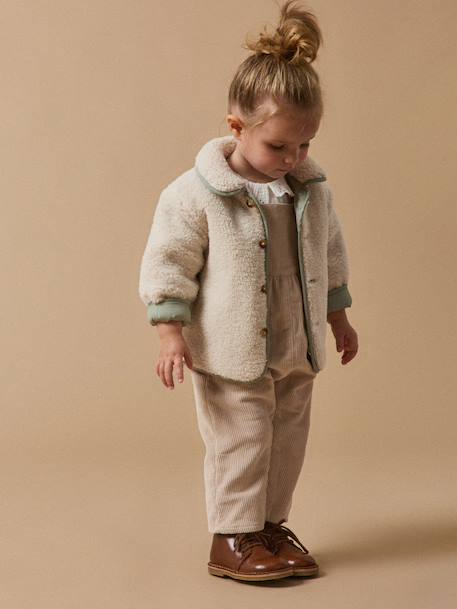 Omkeerbare babyjas CYRILLUS blauwgroen - vertbaudet enfant 