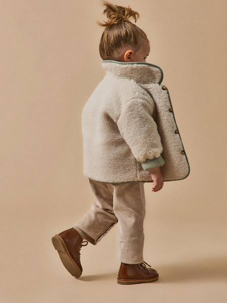 Omkeerbare babyjas CYRILLUS blauwgroen - vertbaudet enfant 