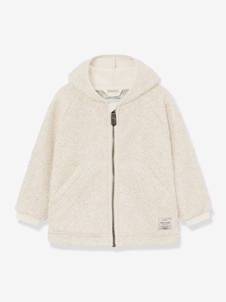 Veste en polaire Teddy MATLIFF enfants MINI A TURE écru+vert - vertbaudet enfant 