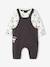 Babyset met shirt + salopet Peanuts® SNOOPY antraciet - vertbaudet enfant 