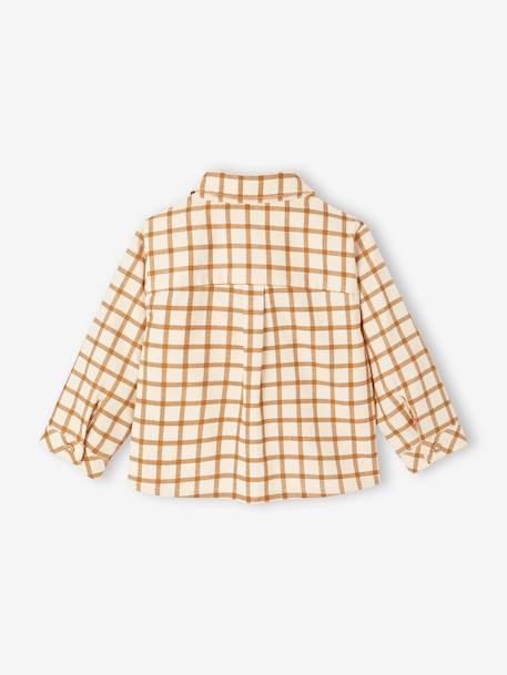 Chemise bébé vichy en velours caramel - vertbaudet enfant 