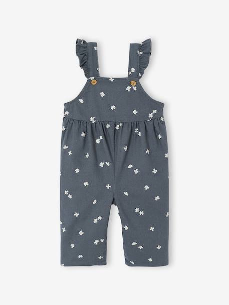 Salopet voor baby's van bedrukte twill leigrijs - vertbaudet enfant 