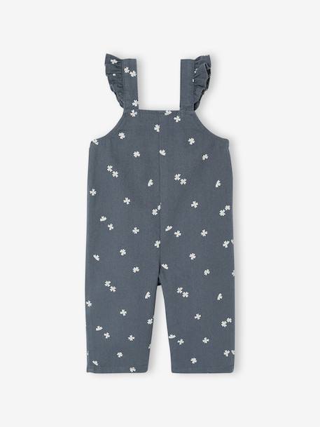 Salopette bébé en twill imprimée gris ardoise - vertbaudet enfant 