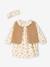 Ensemble robe gilet bandeau bébé fille vanille+vieux rose - vertbaudet enfant 