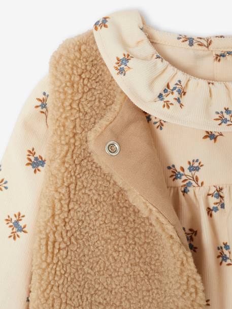 Coffret bébé robe + gilet + bandeau vanille - vertbaudet enfant 