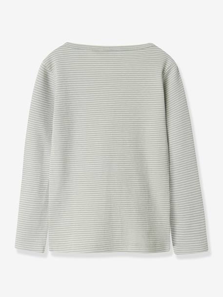T-shirt rayé col Grandad garçon Lil' Atelier rayé gris - vertbaudet enfant 