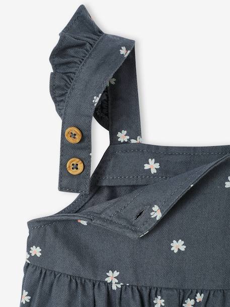 Salopette bébé en twill imprimée gris ardoise - vertbaudet enfant 