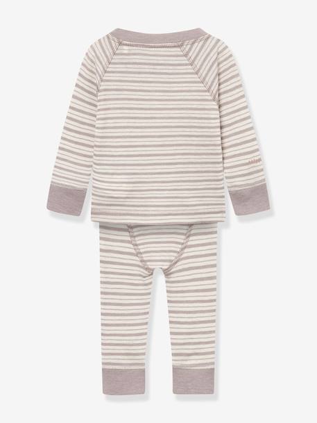 Chemise & leggings MATBELA Bébé MINI A TURE rayé gris+rayé violet - vertbaudet enfant 