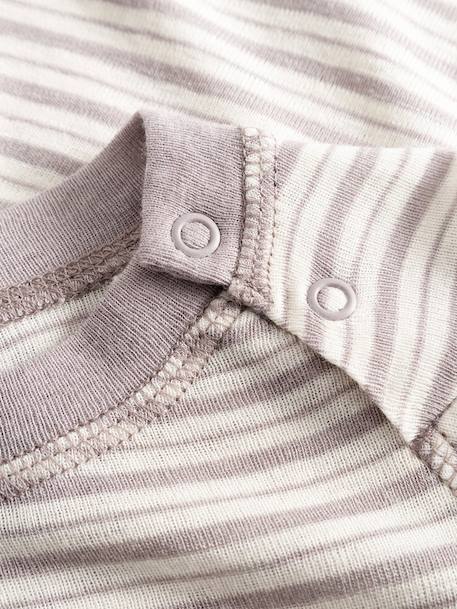 Chemise & leggings MATBELA Bébé MINI A TURE rayé gris+rayé violet - vertbaudet enfant 