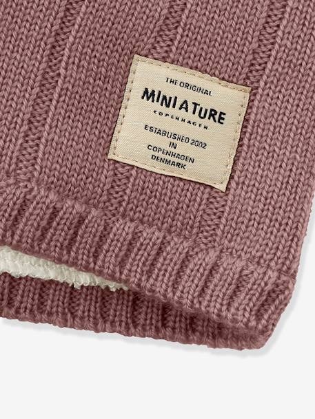 Cache-cou en laine mérinos MATGOI enfants MINI A TURE doublé gris ardoise+marine+prune+vieux rose - vertbaudet enfant 