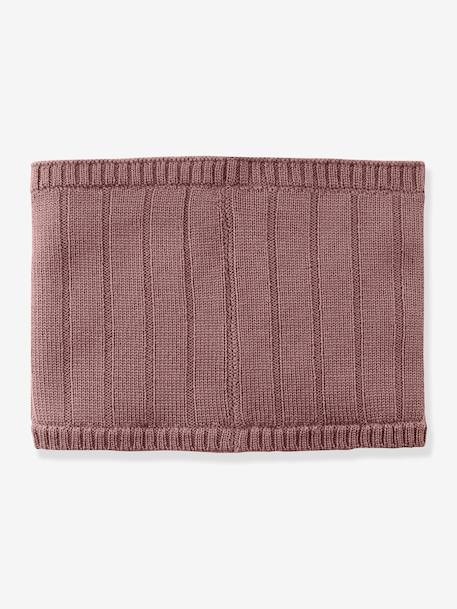 Cache-cou en laine mérinos MATGOI enfants MINI A TURE doublé gris ardoise+marine+prune+vieux rose - vertbaudet enfant 