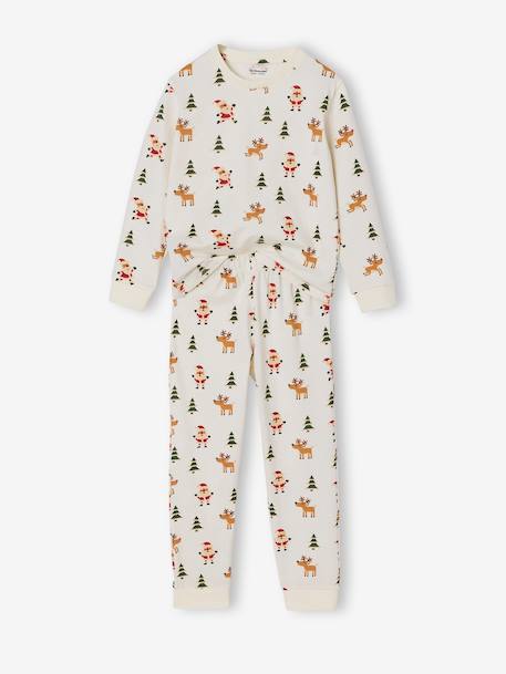Kerst pyjama met all-over print voor jongens ecru - vertbaudet enfant 