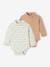 Set van 2 body's voor pasgeborenen in interlock 1 gestreept + 1 effen beige - vertbaudet enfant 