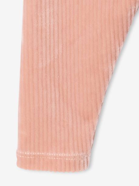 Legging bébé en velours côtelé rose poudré+vanille - vertbaudet enfant 