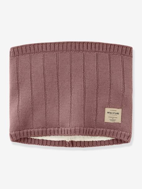 Cache-cou en laine mérinos MATGOI enfants MINI A TURE doublé gris ardoise+marine+prune+vieux rose - vertbaudet enfant 