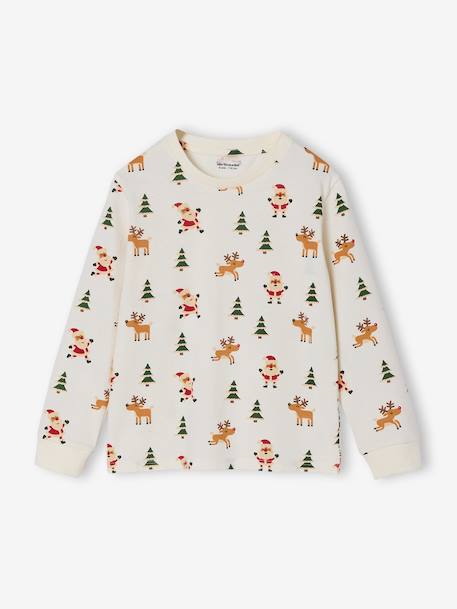 Kerst pyjama met all-over print voor jongens ecru - vertbaudet enfant 