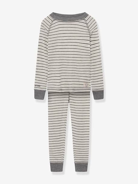 T-shirt & leggings MATBELA Enfants MINI A TURE rayé gris+rayé violet - vertbaudet enfant 