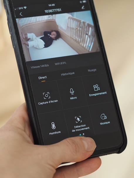 Ecoute-bébé vidéo Zen Premium blanc+bleu nuit - vertbaudet enfant 