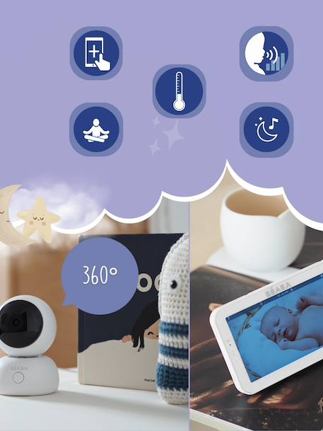 Ecoute-bébé vidéo Zen Premium blanc+bleu nuit - vertbaudet enfant 