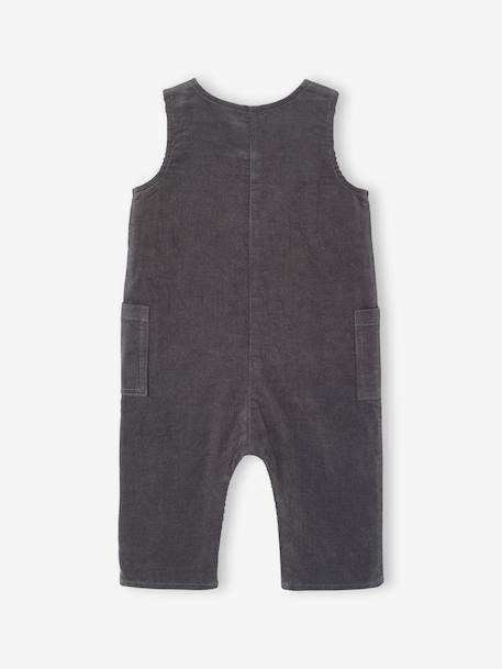 Combinaison bébé en velours côtelé anthracite - vertbaudet enfant 