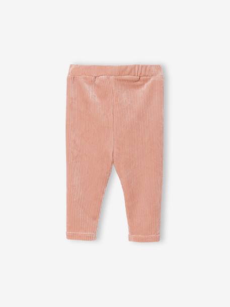 Legging bébé en velours côtelé rose poudré+vanille - vertbaudet enfant 
