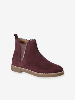 Chaussures-Boots enfant fille cuir élastiquées et zippées