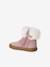 Boots bébé fille cuir fourrées et zippées vieux rose - vertbaudet enfant 