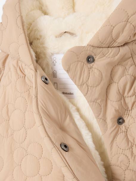 Manteau matelassé fantaisie bébé beige - vertbaudet enfant 