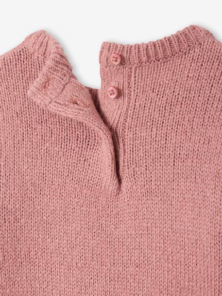 Gebreide trui baby sweater met geborduurde bloemen rozen - vertbaudet enfant 