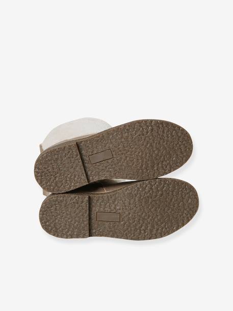 Bottes enfant fille synthétique fourrées zippées taupe - vertbaudet enfant 