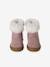 Boots bébé fille cuir fourrées et zippées vieux rose - vertbaudet enfant 