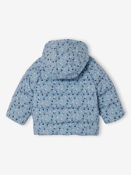 Doudoune doublée bébé asymétrique bleu grisé+cuivre irisé+rose poudré - vertbaudet enfant 