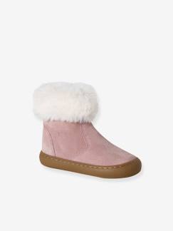 Schoenen-Baby schoenen 17-26-Gevoerde en geritste leren boots voor babymeisjes 