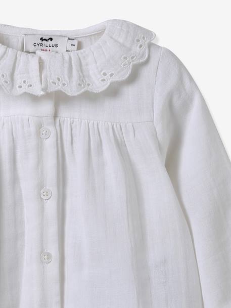 Blouse bébé en gaze de coton écru - vertbaudet enfant 