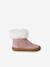 Boots bébé fille cuir fourrées et zippées vieux rose - vertbaudet enfant 
