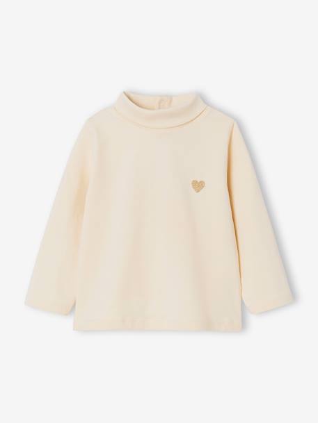 Lot de 2 t-shirts col roulé bébé marine+rose pâle - vertbaudet enfant 