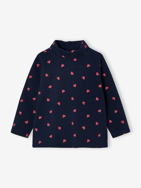 Lot de 2 t-shirts col roulé bébé marine+rose pâle - vertbaudet enfant 