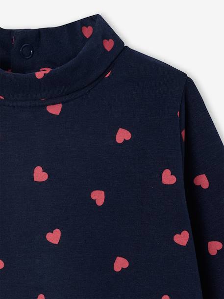 Set van 2 babyshirts met rolkraag lichtroze+marineblauw - vertbaudet enfant 