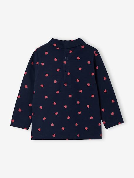 Set van 2 babyshirts met rolkraag lichtroze+marineblauw - vertbaudet enfant 