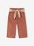 Babybroek van ribfluweel met 'luipaard' riem om te knopen terracotta - vertbaudet enfant 