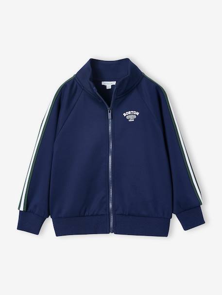 Sweater voor jongens met lange mouwen en opstaande kraag marineblauw - vertbaudet enfant 