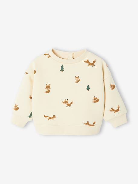 Ensemble bébé sweat-shirt imprimé + pantalon en sergé kaki - vertbaudet enfant 