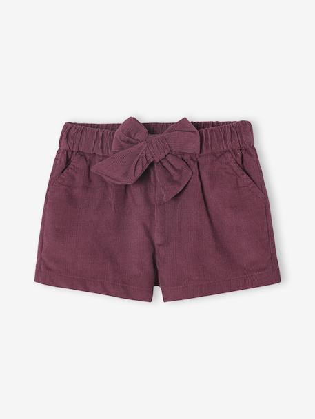 Baby short van ribfluweel aubergine - vertbaudet enfant 
