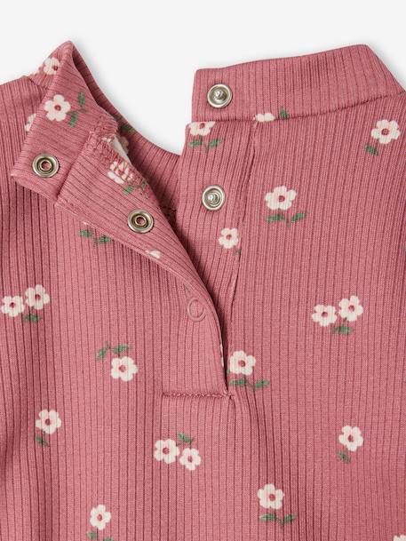 T-shirt bébé imprimé manches longues beige chiné+vieux rose - vertbaudet enfant 