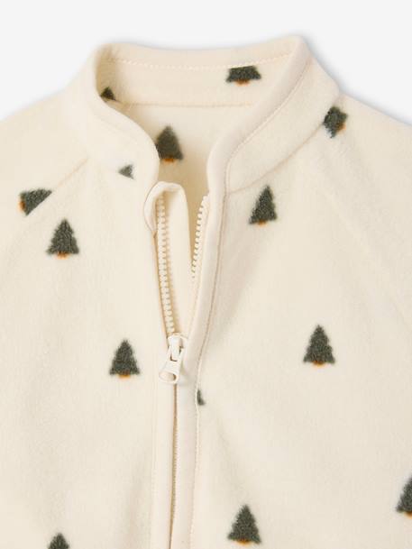 Babyvestje met rits van bedrukte fleece beige - vertbaudet enfant 