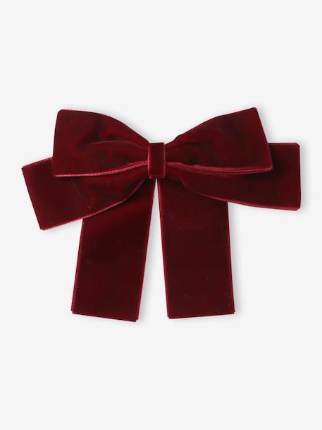Haarspeld met grote fluwelen / velours strik rood - vertbaudet enfant 