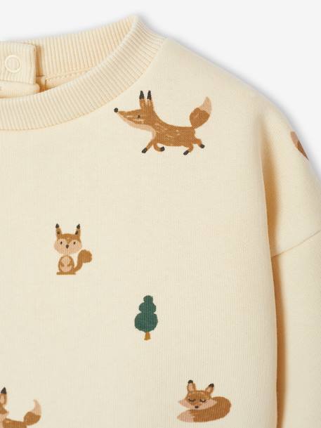 Ensemble bébé sweat-shirt imprimé + pantalon en sergé kaki - vertbaudet enfant 