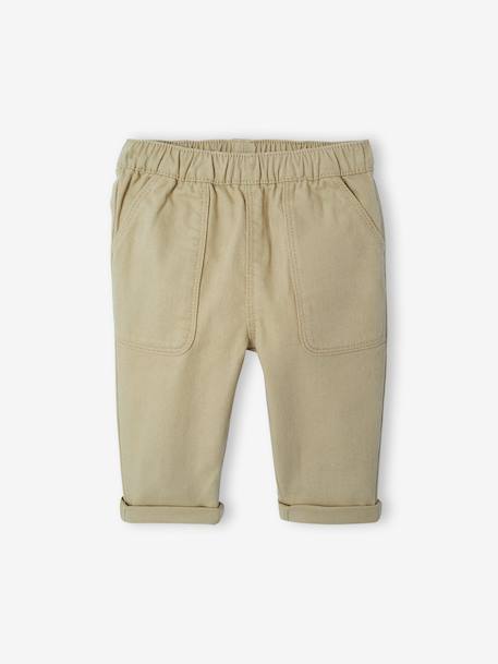 Ensemble bébé sweat-shirt imprimé + pantalon en sergé kaki - vertbaudet enfant 