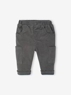 Baby-Broek, jean-Babybroek met battle fit in fluweel/velours met voering