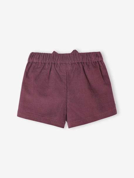 Baby short van ribfluweel aubergine - vertbaudet enfant 